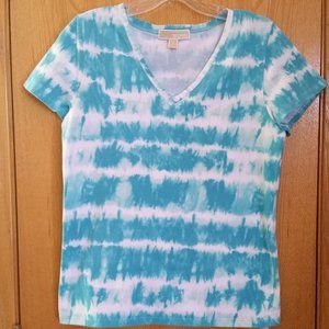 Michael Kors Turquoise/White Tie-Dye T Shirt Small